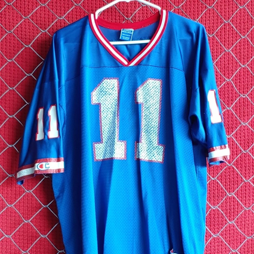 New York Giants Phil Simms Vintage Champion Short Sleeve Jersey Mens Size 48